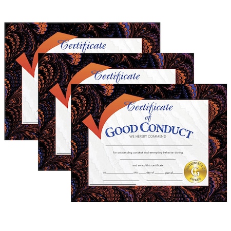 Hayes Certificate of Good Conduct, 8.5in x 11in, PK90 VA587